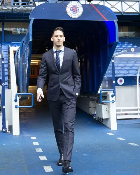 Rangers Nikola Katic Dons New Club Suit for Ladbrokes Premiership Clash Against Hearts at Ibrox Stadium
