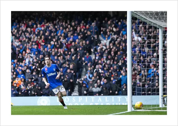 Rangers Ryan Kent Scores First Goal Against Hearts in Ladbrokes Premiership at Ibrox Stadium