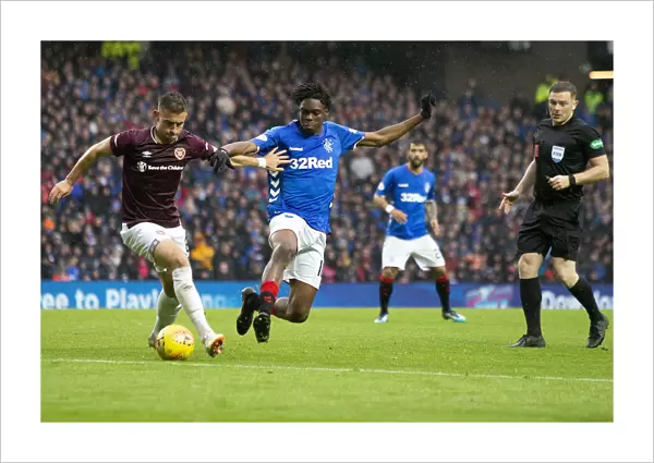 Rangers vs Hearts: Ovie Ejaria Tackles Olly Lee - Intense Moment at Ibrox Stadium, Ladbrokes Premiership
