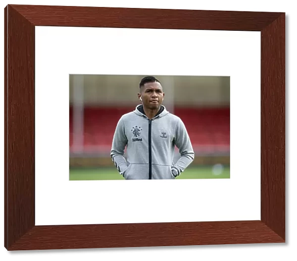 Rangers Alfredo Morelos Pre-Match at Hamilton Academical's Hope Central Business District Stadium