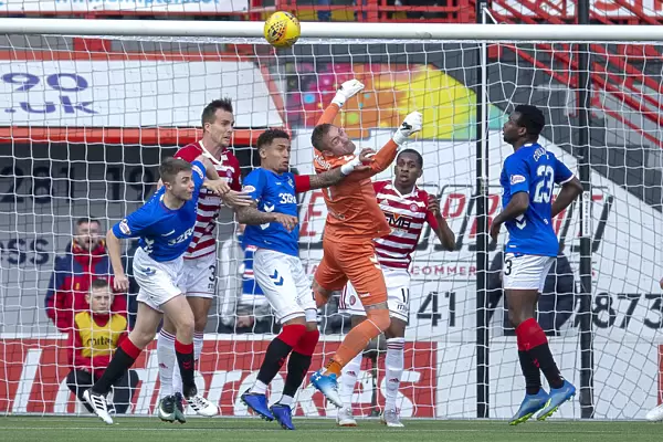 Rangers McGregor Clears Ball During Hamilton Academical Clash at Hope Central Business District Stadium
