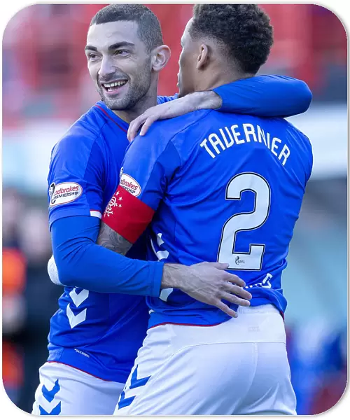 Rangers Tavernier and Grezda: A Celebratory Moment in the Ladbrokes Premiership