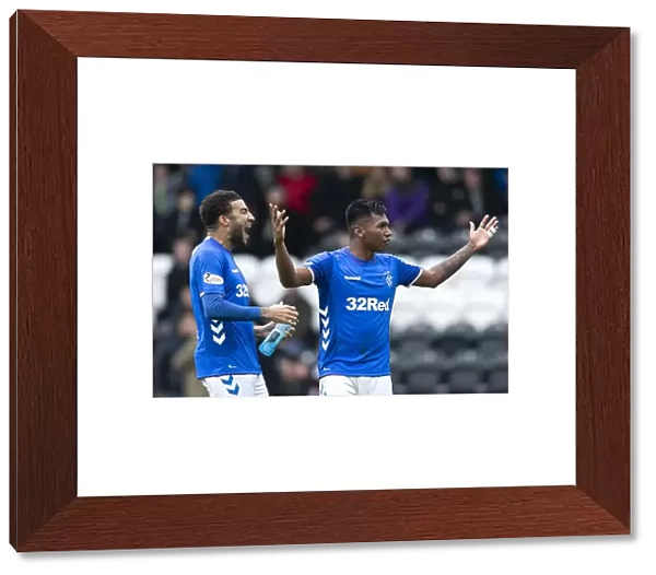 Rangers Alfredo Morelos: Celebrating Victory with a Goal in the Ladbrokes Premiership at St Mirren