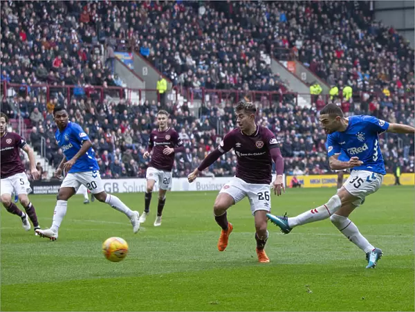 Rangers Eros Grezda Takes Aim: Hearts vs Rangers, Ladbrokes Premiership, Tynecastle