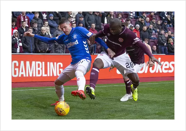Rangers Kyle Lafferty in Action at Tynecastle: Hearts vs Rangers, Ladbrokes Premiership