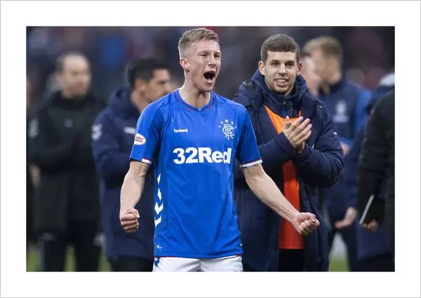 Rangers McCrorie Celebrates Scottish Cup Victory at Tynecastle: Hearts vs Rangers, Ladbrokes Premiership