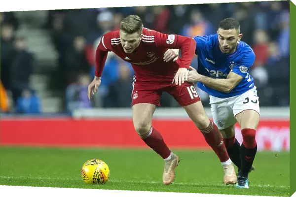 Rangers vs Aberdeen: Eros Grezda Holds Back Lewis Ferguson in Intense Ladbrokes Premiership Clash at Ibrox Stadium