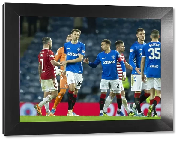 Rangers Gareth McAuley Celebrates Scottish Premiership Victory over Hamilton Academical at Ibrox Stadium