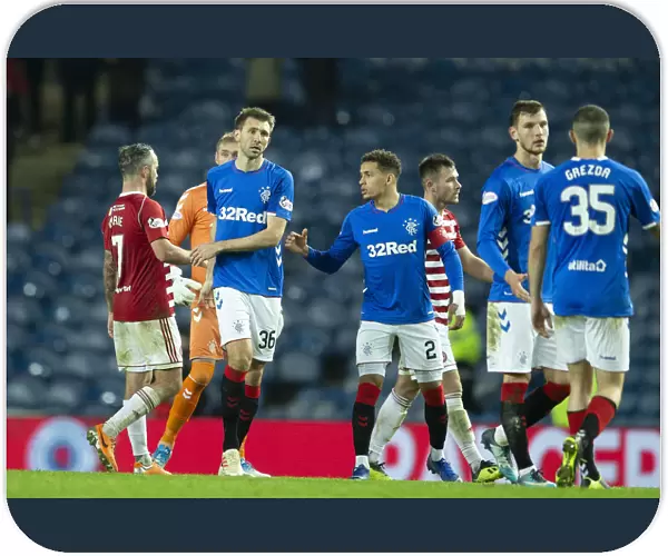 Rangers Gareth McAuley Celebrates Scottish Premiership Victory over Hamilton Academical at Ibrox Stadium