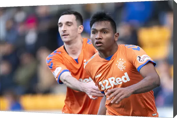 Rangers: Morelos and Wallace Celebrate Goal in Scottish Premiership Clash vs. St. Johnstone (2021)