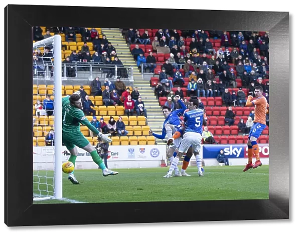 Rangers Alfredo Morelos Scores at McDiarmid Park: Scottish Premiership Clash Against St. Johnstone (2023 Scottish Cup Champions)