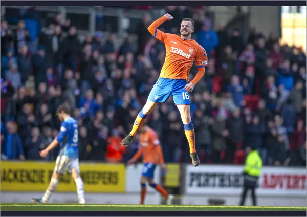 Rangers Andy Halliday: Euphoric Victory Celebration in Scottish Premiership over St. Johnstone at McDiarmid Park
