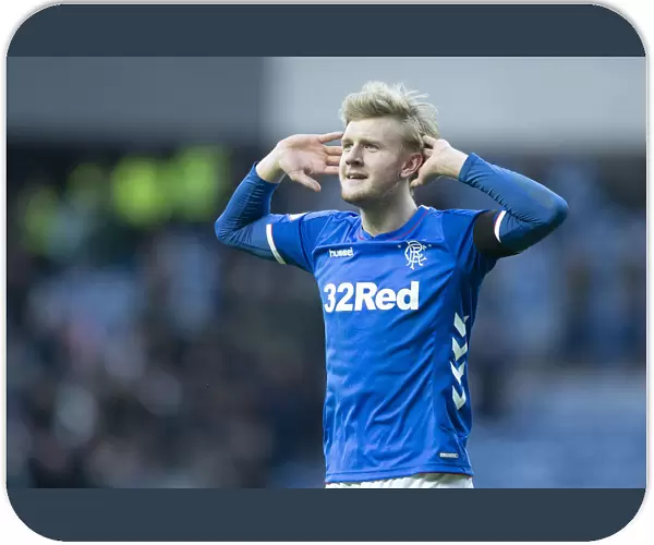 Rangers Joe Worrall celebrates at the end of the Scottish Premiership match at Ibrox, Glasgow