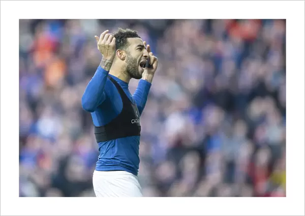 Rangers Connor Goldson Celebrates Scottish Premiership Victory Over Celtic at Ibrox Stadium