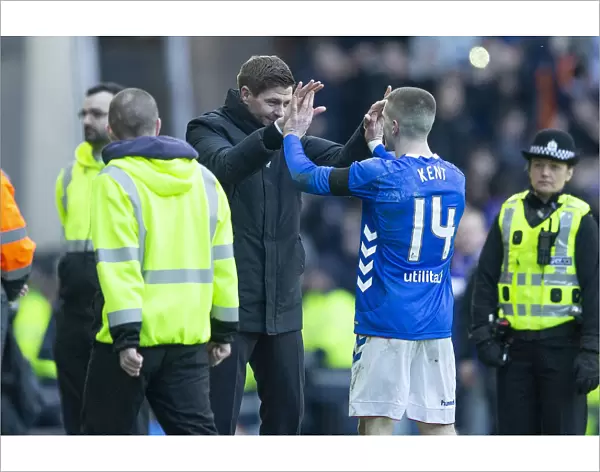 Steven Gerrard and Ryan Kent: Rangers Jubilant Moment after Securing Scottish Premiership Victory over Celtic at Ibrox Stadium