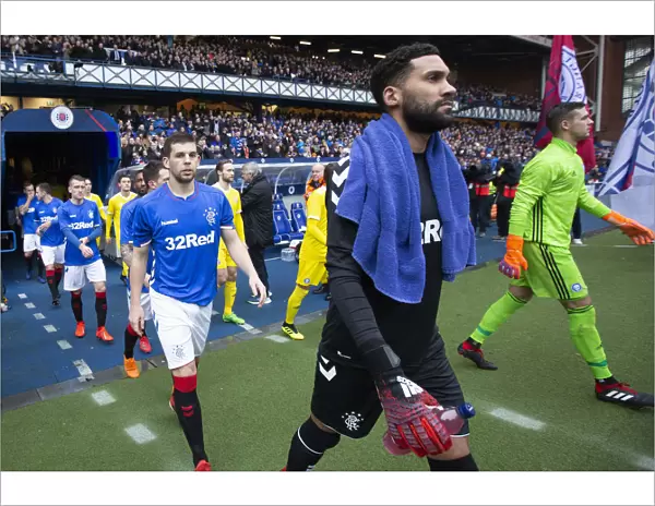 Rangers FC: Wes Foderingham and Jon Flanagan Leading the Team Out at Ibrox Stadium for Rangers vs HJK Helsinki Friendly