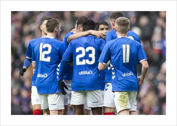 Rangers Football Club: Daniel Candeias Scores and Celebrates with Team Mates vs HJK Helsinki at Ibrox Stadium