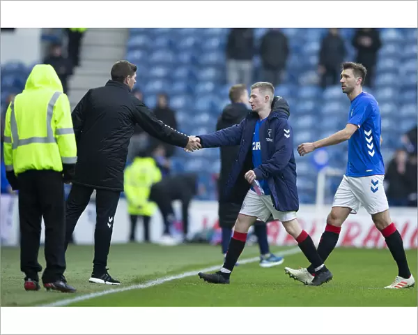 Steven Gerrard and Stephen Kelly: A Handshake at Ibrox - Rangers vs HJK Helsinki Friendly (Scottish Cup Winning Managers)