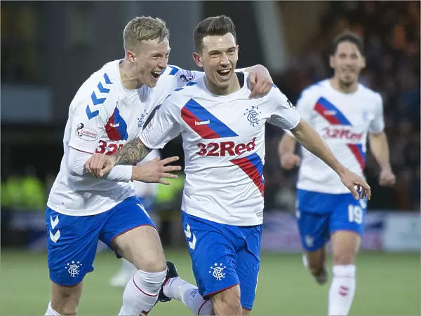Rangers Jack and McCrorie Celebrate Goal: Livingston vs Rangers - Scottish Premiership at The Tony Macaroni Arena