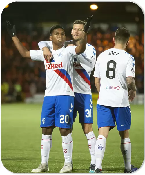 Rangers: Morelos and Barisic Celebrate Goal in Exciting Scottish Premiership Clash