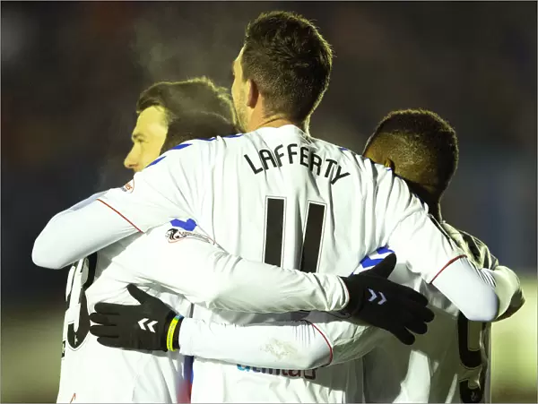 Rangers: Kyle Lafferty and Teammates Celebrate Scottish Cup Goal Against Cowdenbeath