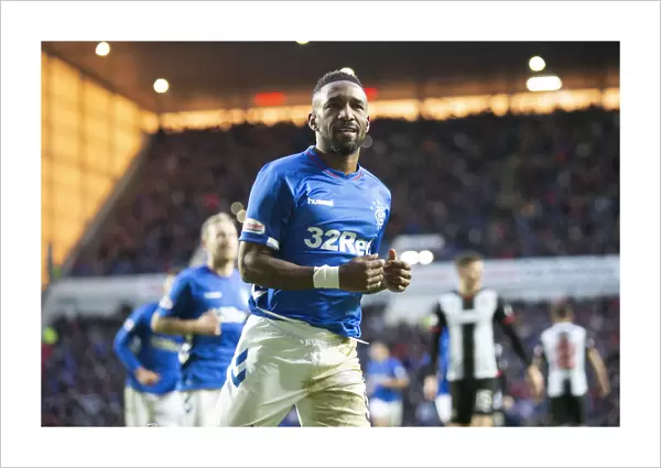 Rangers Jermain Defoe Scores Penalty Goal vs St. Mirren in Scottish Premiership at Ibrox Stadium