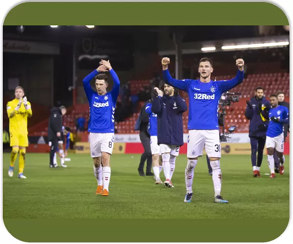 Rangers Jack and Barisic Celebrate Scottish Premiership Victory at Pittodrie Stadium