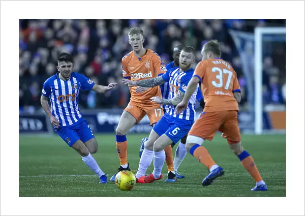 Ross McCrorie Fights for Possession: Kilmarnock vs Rangers - Scottish Cup Fifth Round, Rugby Park