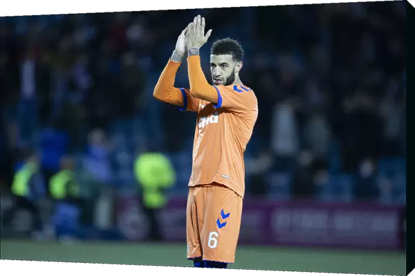 Rangers Connor Goldson Salutes Adoring Fans: Kilmarnock vs Rangers - Scottish Cup Fifth Round