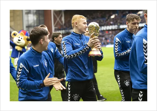 Rangers U17s Celebrate Scottish Cup Win and Al Kass International Cup Parade at Ibrox Stadium