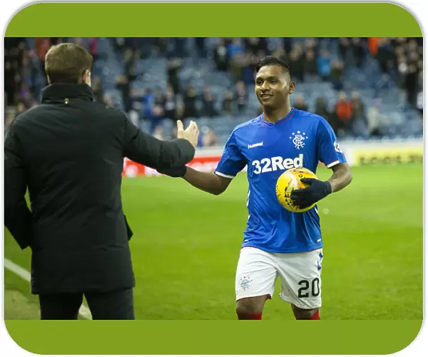 Four-Goal Morelos Leads Rangers to Scottish Cup Victory over Kilmarnock: Steven Gerrard's Celebration at Ibrox Stadium