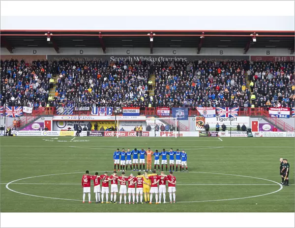 Rangers and Hamilton Players Honor Scottish Cup Win During Premiership Match Silence