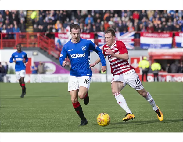 Rangers Andy Halliday in Action at Hamilton's Hope Central Business District Stadium - Scottish Premiership