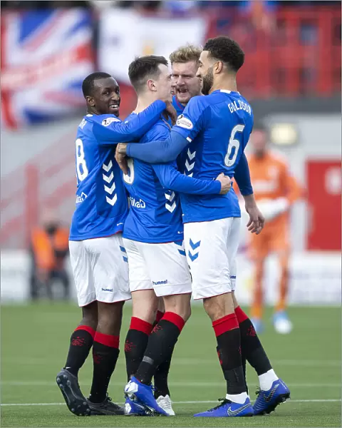 Rangers Goldson and Jack Celebrate First Goal Against Hamilton in Scottish Premiership