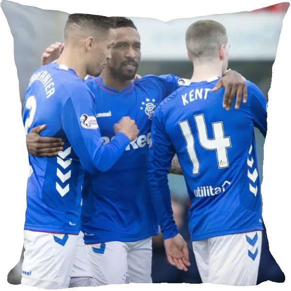 Rangers Jermain Defoe Scores and Celebrates with Team Mates in Scottish Premiership Match vs. Hamilton Academical at Hope Central Business District Stadium