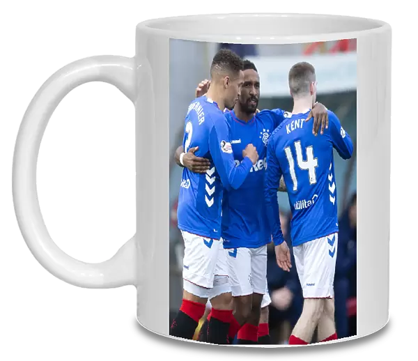 Rangers Jermain Defoe Scores and Celebrates with Team Mates in Scottish Premiership Match vs. Hamilton Academical at Hope Central Business District Stadium