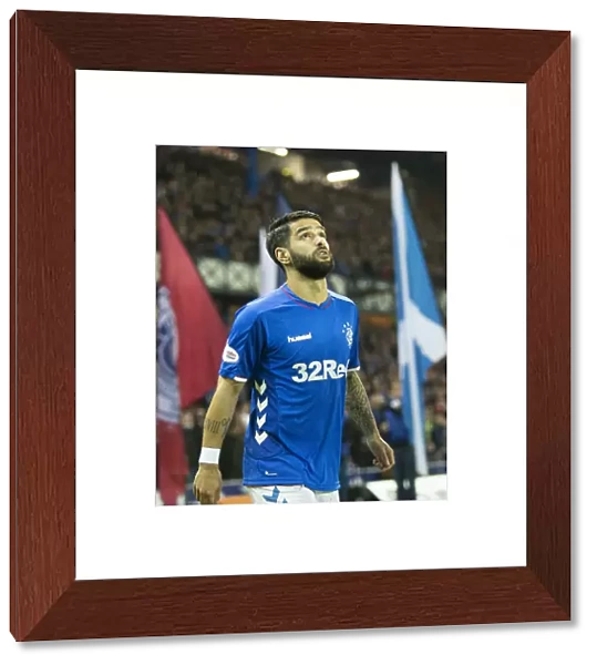 Rangers Daniel Candeias Makes His Way onto the Ibrox Pitch for Scottish Premiership Clash against Dundee