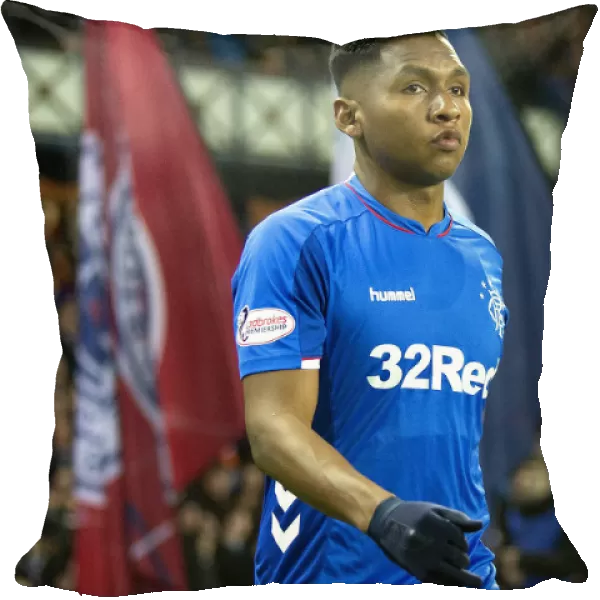 Rangers Alfredo Morelos Emerges from Ibrox Tunnel: Scottish Premiership Clash Against Dundee