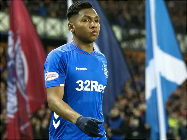 Rangers Alfredo Morelos Emerges from Ibrox Tunnel: Scottish Premiership Clash Against Dundee