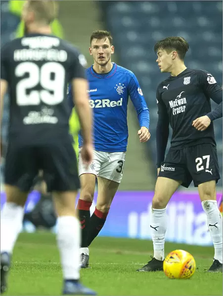 Rangers Borna Barisic in Action at Ibrox Stadium: Scottish Premiership Clash Against Dundee
