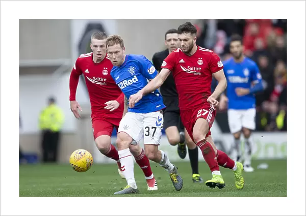 Scott Arfield in Action: Rangers vs Aberdeen - Scottish Cup Quarter-Final at Pittodrie Stadium