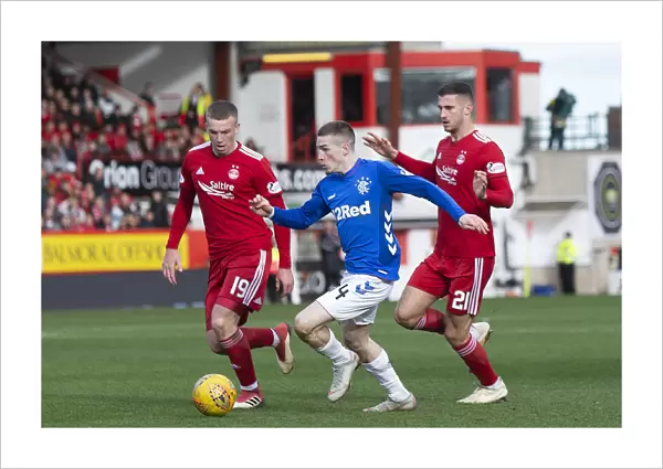 Rangers Ryan Kent in Action: Scottish Cup Quarter-Final Showdown at Pittodrie Stadium vs Aberdeen