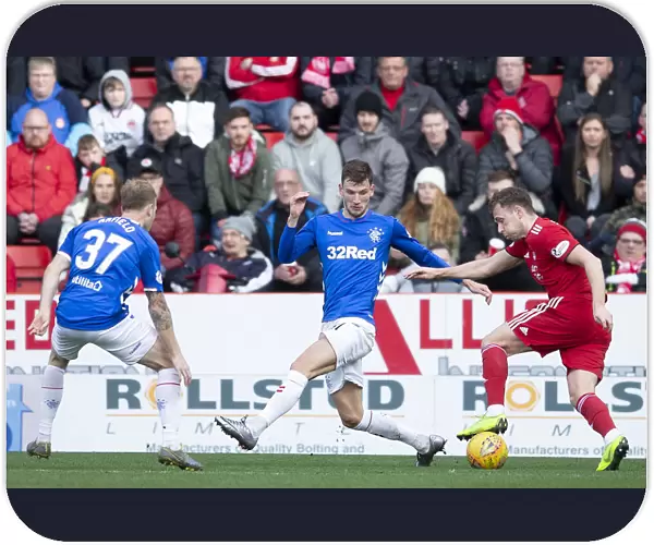 Rangers Borna Barisic Denies Greg Stewart: Dramatic Moment from Aberdeen vs Rangers - Scottish Cup Quarter-Final at Pittodrie Stadium