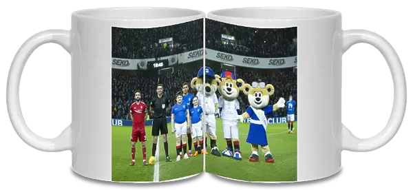 Rangers Captain Tavernier with Scottish Cup Mascots: Quarter Final Replay at Ibrox Stadium - A Nod to Past Glory