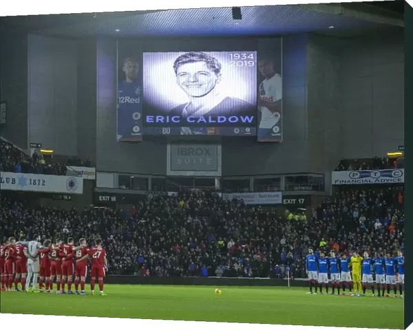 Rangers and Aberdeen Honor Eric Caldow: Scottish Cup Quarter Final Replay - Moment of Silence at Ibrox Stadium