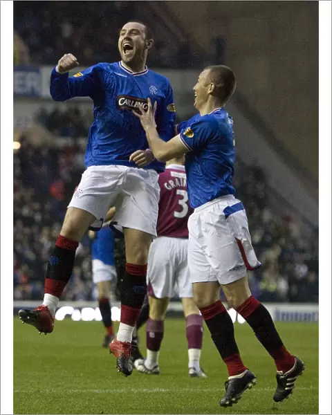Rangers Double Trouble: Kris Boyd and Kenny Miller's Triumphant Celebration after Rangers 3-0 Victory over St. Johnstone