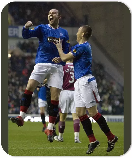 Rangers Double Trouble: Kris Boyd and Kenny Miller's Triumphant Celebration after Rangers 3-0 Victory over St. Johnstone