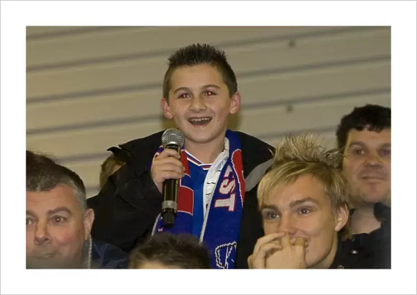 Young Rangers Fan Participates in Junior AGM Discussion at Ibrox Stadium (2009)