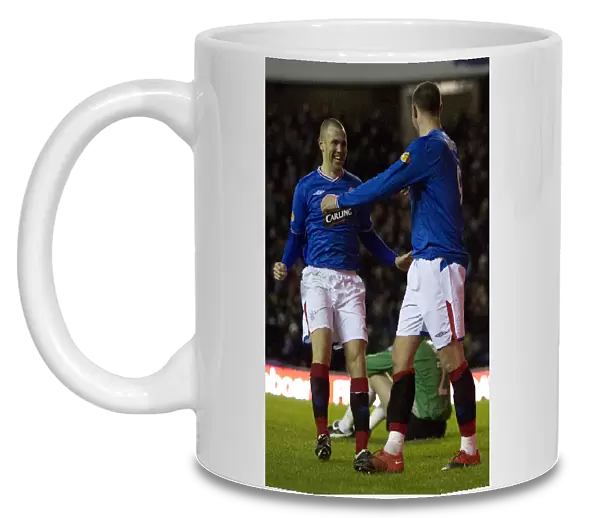 Rangers Unstoppable Force: Kris Boyd and Kenny Miller's Goal Celebrations in 6-1 Victory over Motherwell at Ibrox Stadium