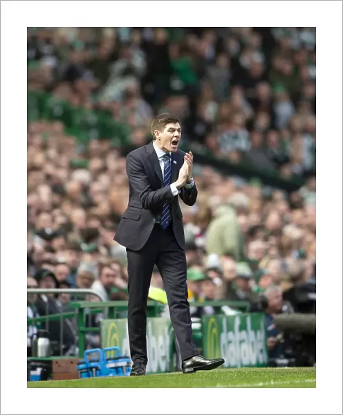 Steven Gerrard Applauds Rangers Players at Celtic Park: Scottish Premiership Clash (Scottish Cup Champions 2003)